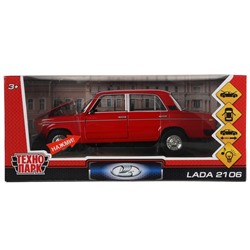 Модель VAZ-2106-R LADA 2106, 18,5 см,инер.,красная Технопарк  в коробке  в Самаре