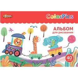 Альбом для рисования 1 School ColorPics 40 л. на завязках А4, ВД