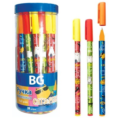 Ручка шариковая "BG.Cats&Pens" синяя 0,7мм R 8975