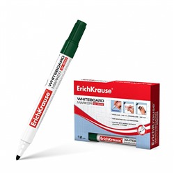 Маркер для досок ErichKrause® W-500, цвет чернил зеленый (в коробке по 12 шт.)