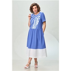 Платье  INVITE артикул 4071 голубой+белый