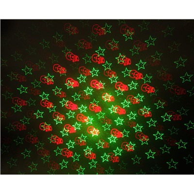Светильник - эффект гирлянды, УЛИЧНЫЙ, 2-цветные лазер. фигурки (6872) с подставкой и колышком