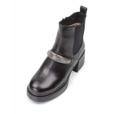 04-987-31M-1 BLACK Ботинки зимние женские (натуральная кожа, натуральный мех)