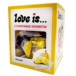 Сливочные жевательные конфеты Love is со вкусом банан 85г