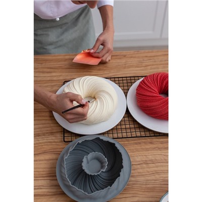 Форма силиконовая для муссовых десертов и выпечки «Вихрь», 20×7 см, цвет МИКС
