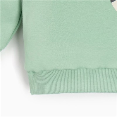Костюм детский (свитшот, брюки) MINAKU, цвет зелёный/экрю, рост 62-68 см