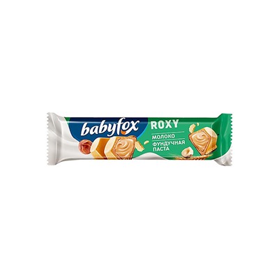 «BabyFox», вафельный батончик Roxy Молоко/фундучная паста, 18,2 г