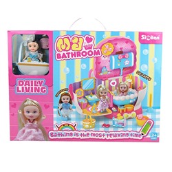 Игровой набор 077QL Ванная комната с куклой в коробке в Самаре