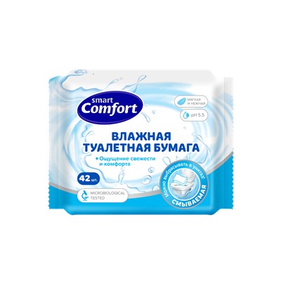 Туалетная бумага влажная №42 Comfort smart 72051