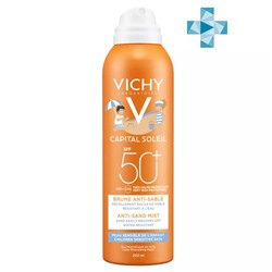 Виши Детский солнцезащитный спрей-вуаль анти-песок для лица и тела SPF 50+, 200 мл (Vichy, Capital Soleil)