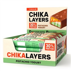 Протеиновый батончик Chikalab – Chika Layers - Pistachio Yogurt (12 шт)