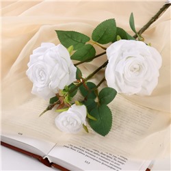 Цветы искусственные "Роза шарм" 8х58 см, белый