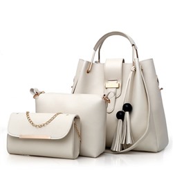 Комплект сумок из 3 предметов, арт А12, цвет:кремово-белый ОЦ