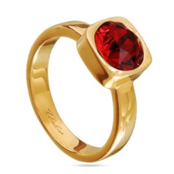 Кольцо (кристаллы SW красные 8мм; покрытие золото)