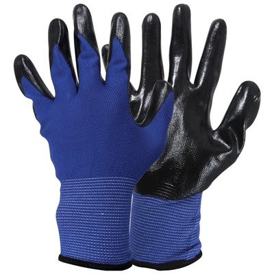 Перчатки хозяйственные PARK EL-N126, размер 9 (L), цв. синий с черным (Минимальная отгрузка 12 шт)