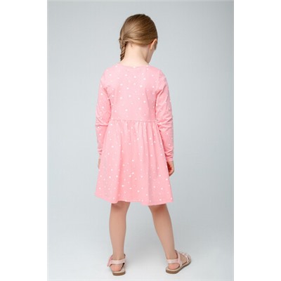 Платье  для девочки  К 5786/розовая глазурь,звездочки Сн