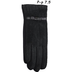 Перчатки женские трикотаж и вязка цветные "Пряжка" Черный