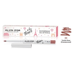 .Alvin D`or  A LA FRENCH ALF-23 Карандаш для губ Waterproof gel lip pencil тон 03 клюквенный