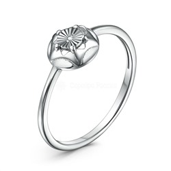 Кольцо из серебра с бриллиантом родированное 925 пробы 1-430р110