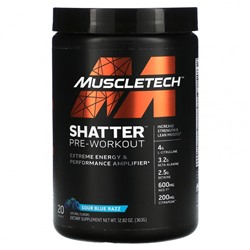 MuscleTech, Shatter, предтренировочная добавка, кислая голубая роза, 363 г (12,82 унции)