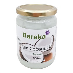 Органическое кокосовое масло (organic coconut oil) в стеклянной банке Baraka | Барака 500мл