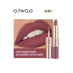 Матовая губная помада O.TWO.O Rose Gold 2in1 3.5g Цвет №01 арт. N9107 Насыщенный бордово-красный