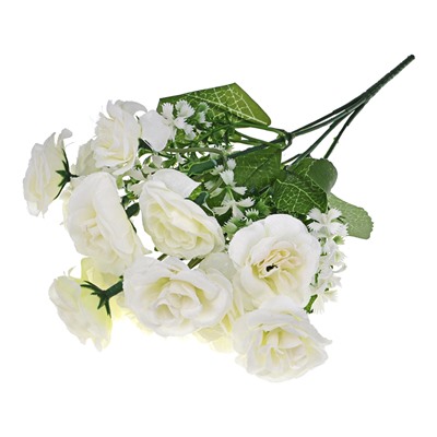 TCV019-02 Искусственные цветы Розы, 32х14см, цвет белый