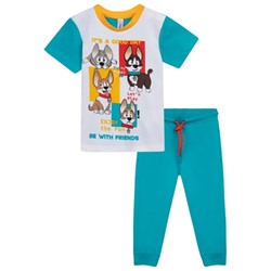 12313019 Комплект детский трикотажный для мальчиков: фуфайка (футболка), брюки