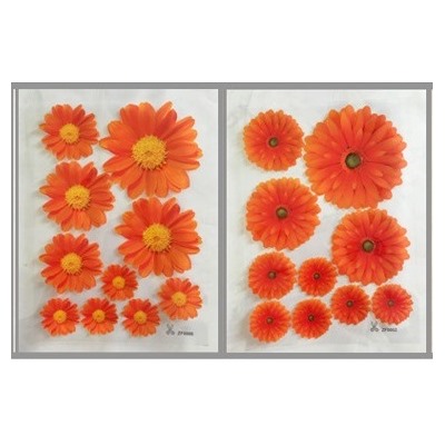 Стикеры для декора Цветы  (оранжевые)