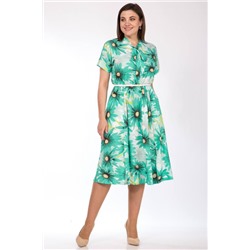Платье  Lady Style Classic артикул 2530 зеленые_тона/ромашки