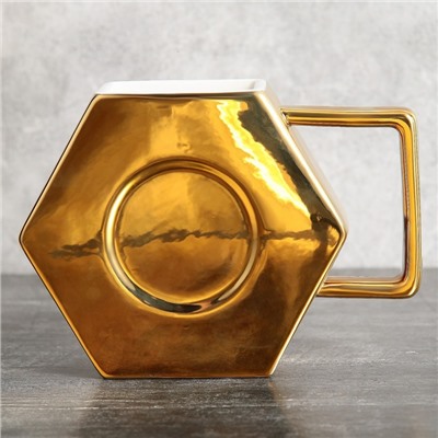 Кружка керамическая «Золотая гайка», 550 мл, цвет золотистый