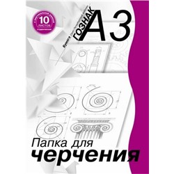 Папка для черчения А3 10л "Гознак" вертик.рамка 180г/м² д/студентов ПЧ3СВр  14089