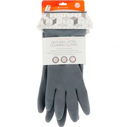 Full Circle, Splash Patrol, Natural Latex Cleaning Gloves, Grey, Size S/M