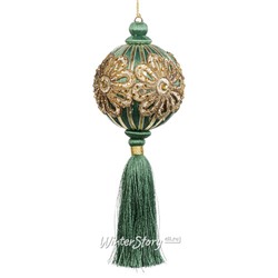 Елочный шар с кисточкой Fontana Nuova 10 см зеленый (Goodwill)