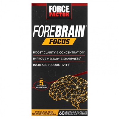 Force Factor, Forebrain Focus, 60 растительных капсул