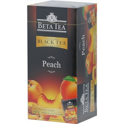 BETA TEA. Black Tea Collection. Персик карт.пачка, 25 пак.