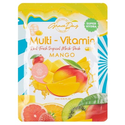 Grace Day Маска-салфетка с манго Multi-Vitamin Real Fresh Tropical Mask Pack Mango