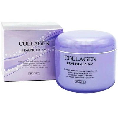Jigott Крем питательный с коллагеном - Collagen healing cream, 100мл