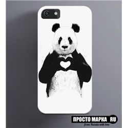 Чехол на iPhone Панда с Сердцем