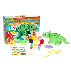 Набор для игры с пластилином «Веселый динозаврик», 6 баночек с пластилином, уценка