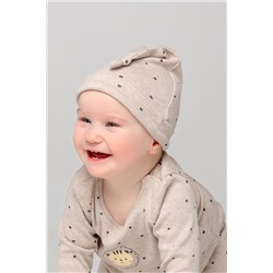 шапка для новорожденных  К 8036/крапинки на бежевом меланже