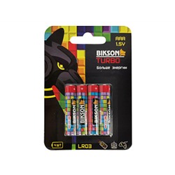 Батарейка BIKSON TURBO LR03-4BL,1,5V, АAА,4шт,блистер LR03,арт.BN0547-ULR03-4BL (цена за 1шт.)