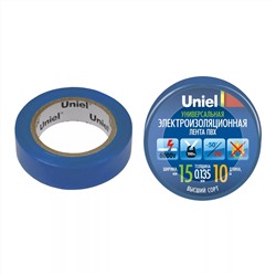 Изоляционная лента Uniel 10м, 15мм, 0,135мм UIT-135P (синяя)