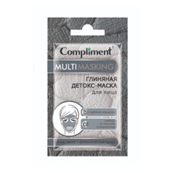 Compliment Multimasking Глиняная Маска для лица Detox с чёрной глиной саше 7 мл