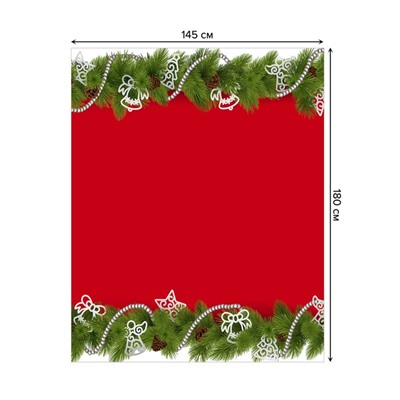 Скатерть на стол «Елочная гирлянда», прямоугольная, оксфорд, размер 145х180 см