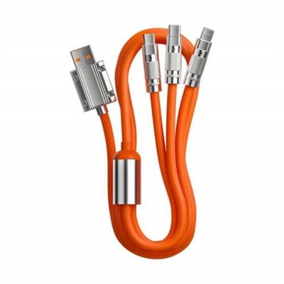 Кабель для зарядки телефона 3 в 1, Type C+Lightning+Micro USB, 6A, 1,2м оптом