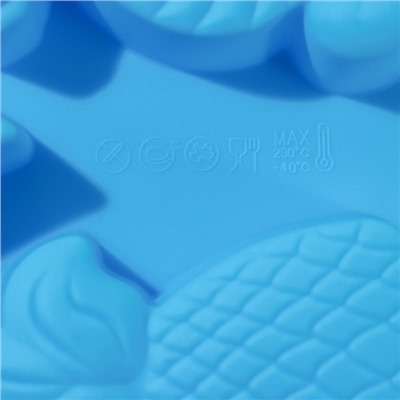 Форма для выпечки Доляна «Морские обитатели», силикон, 26×24×2,5 см, 7 ячеек, цвет МИКС