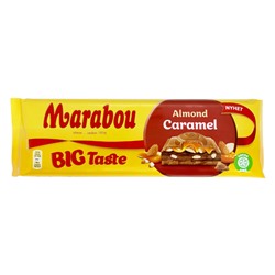 Шведский молочный шоколад Marabou Big Taste с миндалем и карамелью, 300г