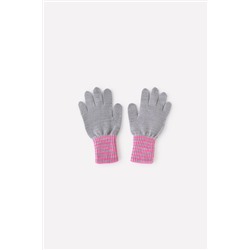 Перчатки  для девочки  КВ 10005/св.серый меланж,коралл