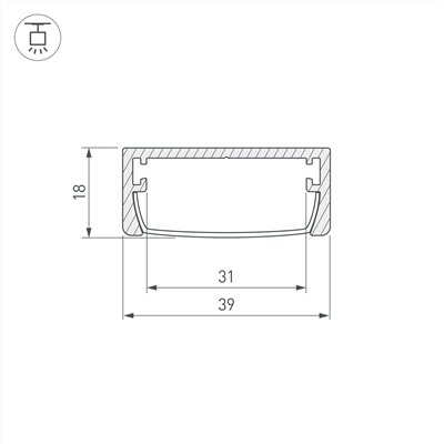 Профиль ARH-WIDE-W39-2000 ANOD (Arlight, Алюминий)